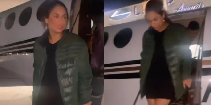 Lexa desde da aeronave ao desembarcar no Rio