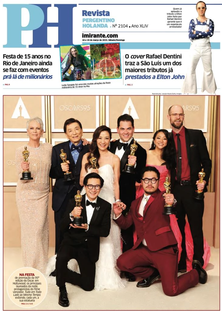 DESTAQUE da edição do PH Revista deste fim de semana, a festa de premiação da 95ª edição do Oscar, em Hollywood, com destaque para os principais laureados da noite
