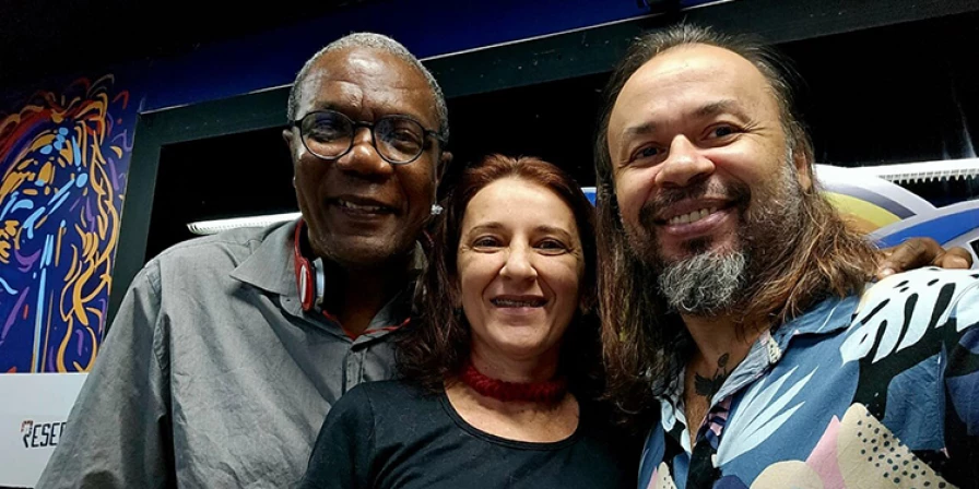Dj Jorge Choairy e Luiza Teixeira no Plugado, na Mirante FM. Foto: Divulgação