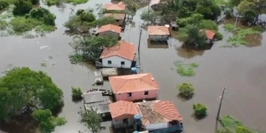 Cidade de Cajari é uma das afetadas pelas fortes chuvas.