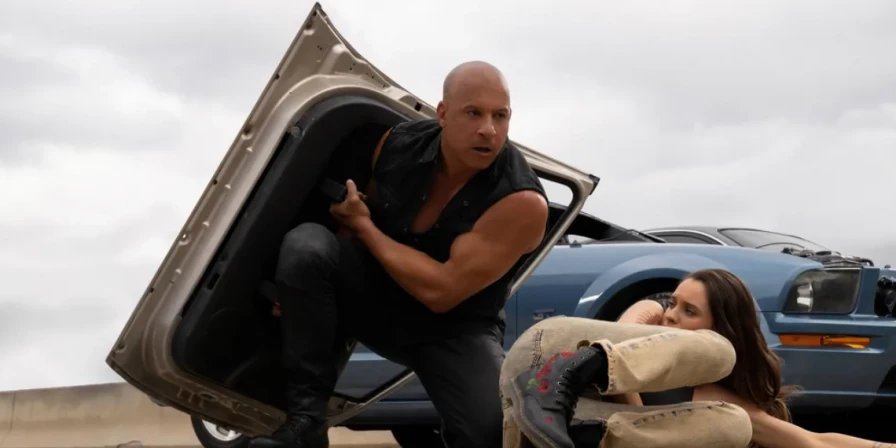 Vin Diesel e Daniela Melchior em cena de 'Velozes e furiosos 10'.