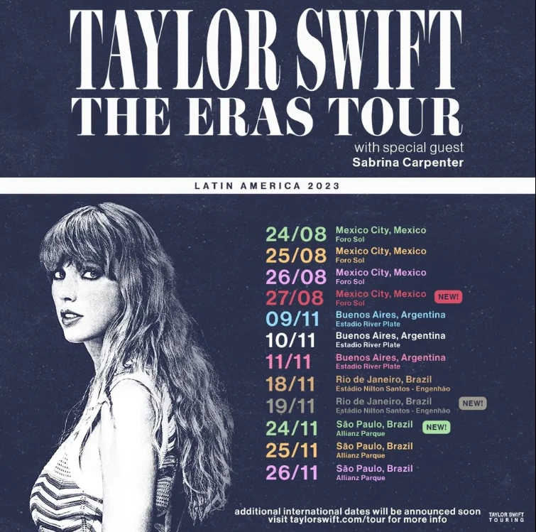 Taylor Swift anuncia shows extras no Brasil. (Foto: Reprodução / Twitter)