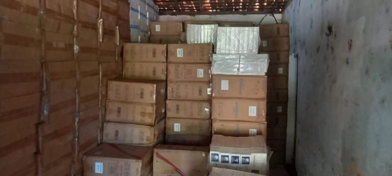 Carga de cigarros contrabandeados apreendida pela Polícia Civil em Timon. (Foto: Divulgação / PC-MA)