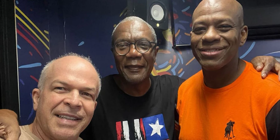 César Boaes e Adeilson Santos na Mirante FM. Foto: Divulgação