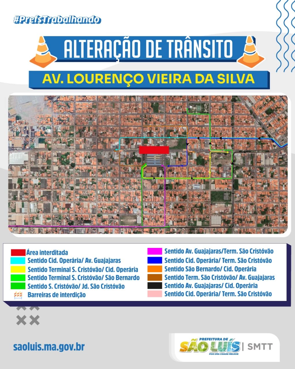O acesso ao terminal será feito pela Rua Nova Jerusalém (esquina com Rua 9). (Foto: divulgação / Prefeitura de São Luís)
