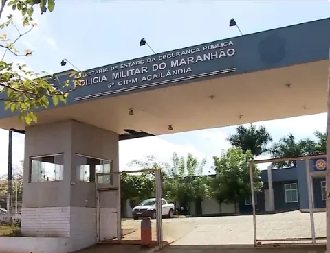 26º BPM em Açailândia. (Foto: Reprodução / TV Mirante)