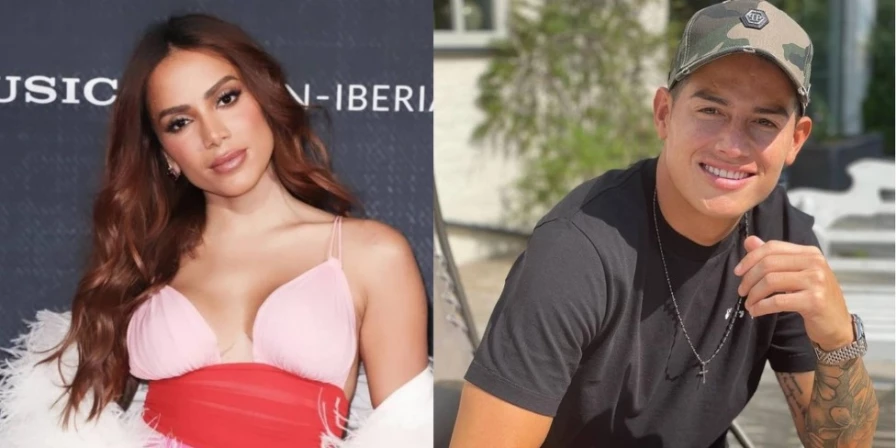 Anitta e James Rodriguez saem para jantar.
