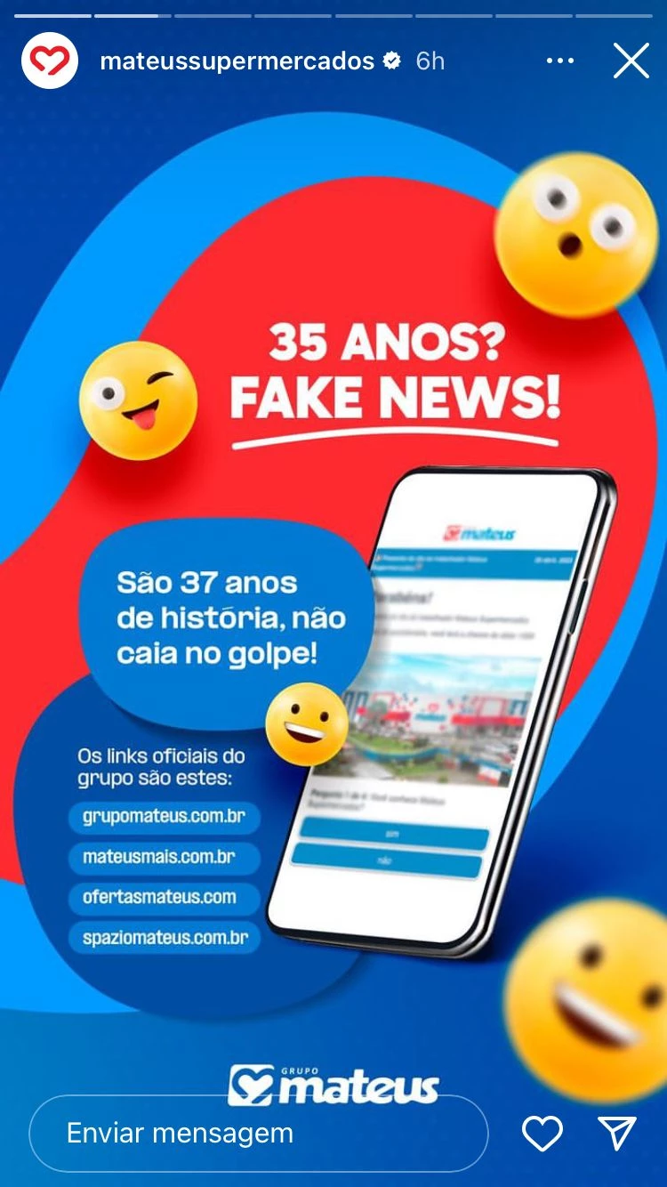 Mateus Supermercados demente informação que afirma que o grupo estaria completando 35 anos. (Foto: divulgação)