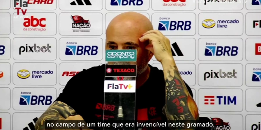 Jorge Sampaoli durante entrevista coletiva