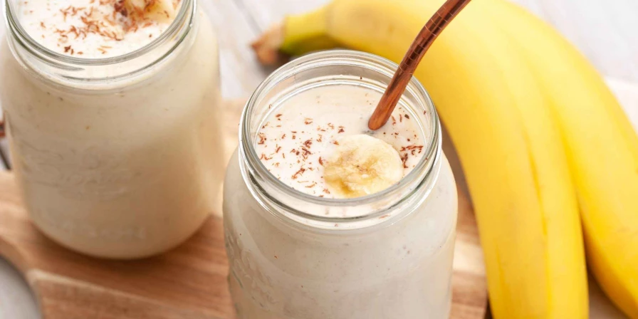 Vitamina de banana com aveia.