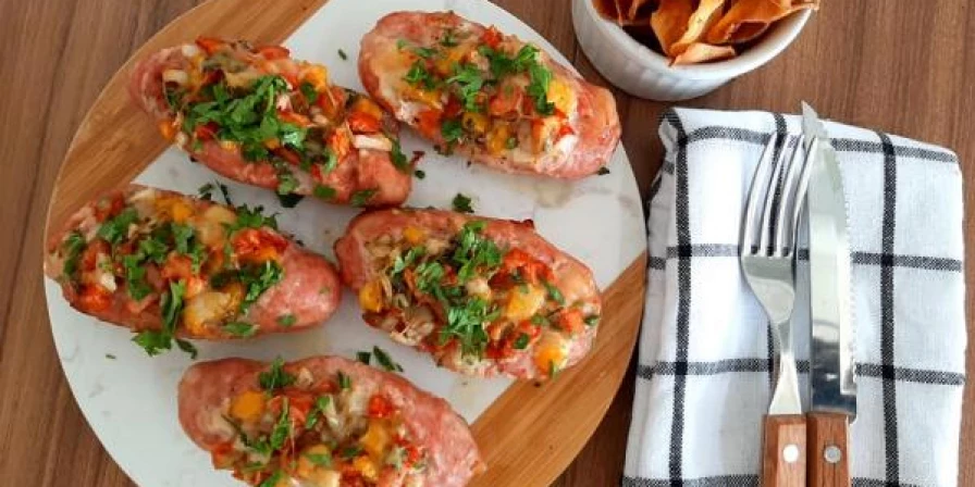 Linguiça toscana recheada.