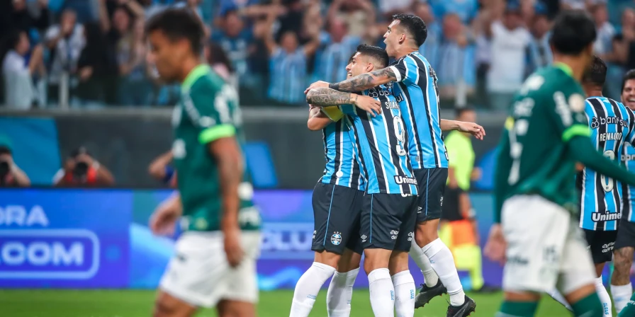 O Grêmio venceu o Palmeiras em jogo pela 24ª rodada do Brasileirão.