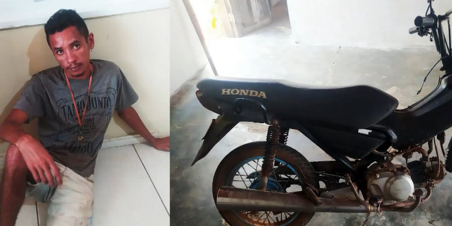 Antônio Francisco de Oliveira foi preso em flagrante tentando vender moto roubada. (Reprodução / TV Mirante)