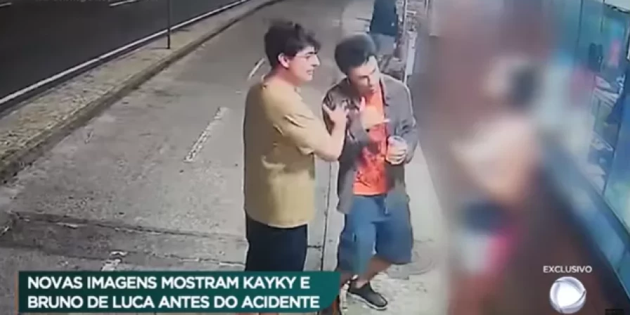 Vídeo mostra Kayky Brito sendo afastado de mulher por Bruno De Luca antes do acidente.
