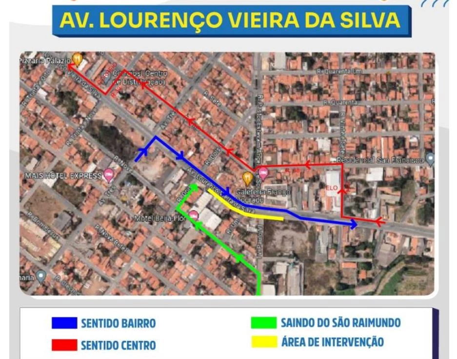 Alterações no trânsito. (Foto: Divulgação/SMTT)