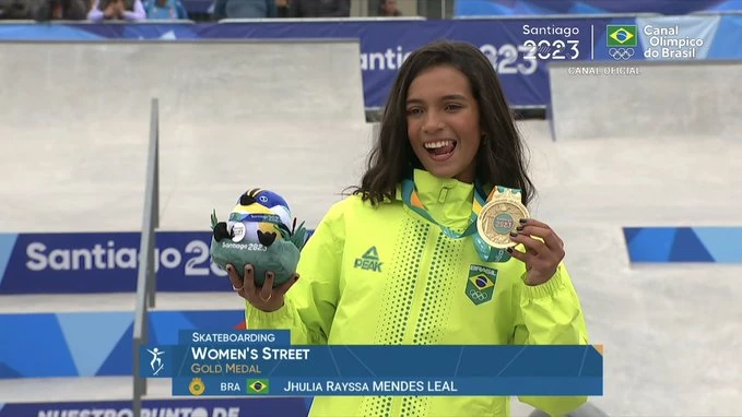 Rayssa conquistou no fim de semana os Jogos Pan-Americanos (Crédito: @supportrayssa)