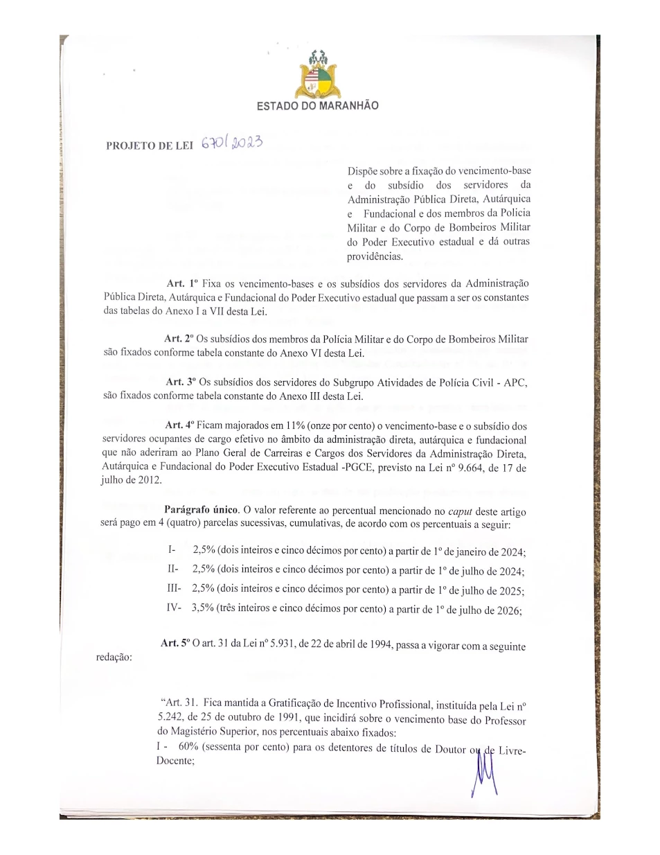 Projeto tramitará na Assembleia Legislativa