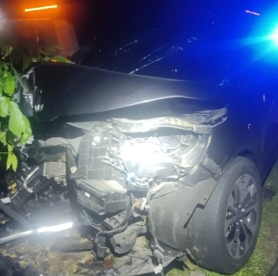 Carro que tranpostava Bianca, o filho e a babá. (Foto: Divulgação/Polícia Rodoviária Federal)