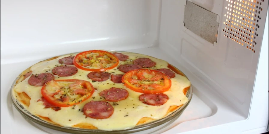 Massa de pizza no microondas.