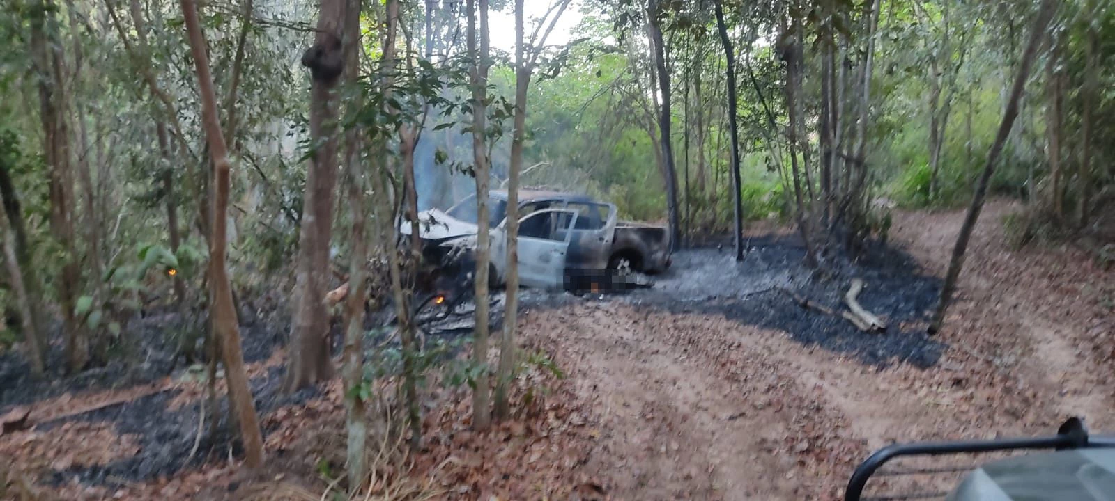 Emboscada resultou em incêndio a veículo e morte de sargento. (Foto: Divulgação/PMMA)
