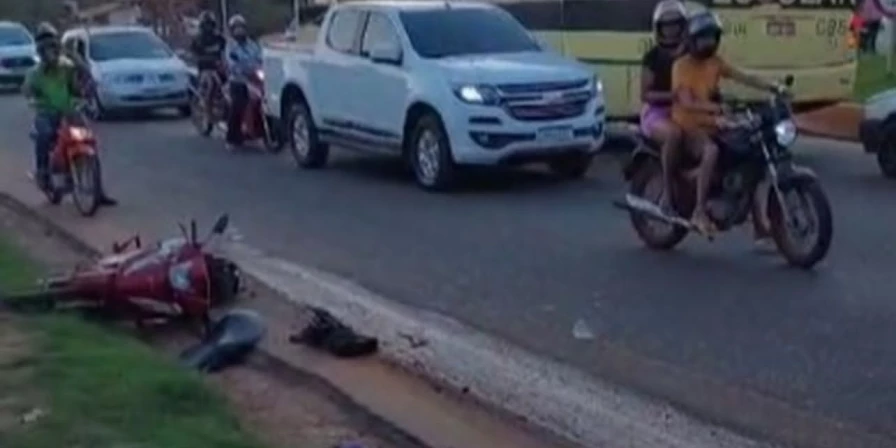 Motocicleta envolvida em um dos acidentes na Região Tocantina