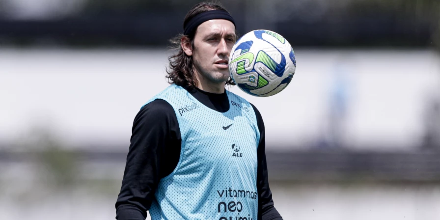 O goleiro Cássio durante treino do Corinthians.