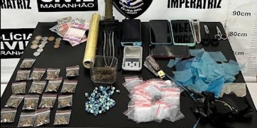O casal foi conduzido à Delegacia de Repressão ao Narcotráfico de Imperatriz para a adoção de providências legais.