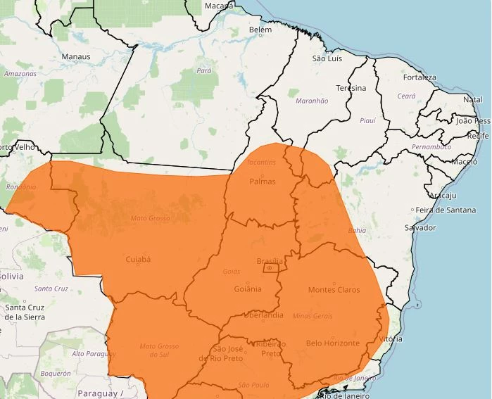 Inmet lança aviso de onda de calor. (Arte: Divulgação/Inmet)
