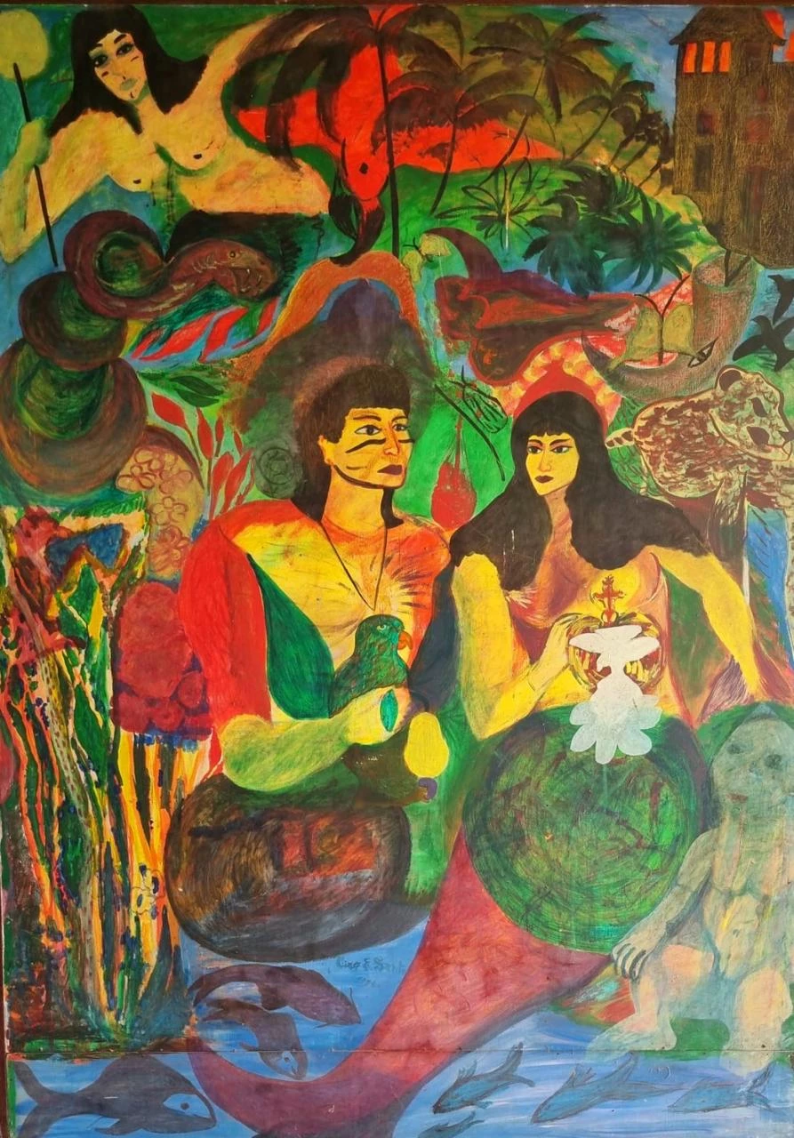 Esta tela, “A lenda de Ana Jansen”, de 2m45 x 1m75, óleo sobre madeira, ganhou o 1° Prêmio do I Salão de Artes Plasticas do Maranhão