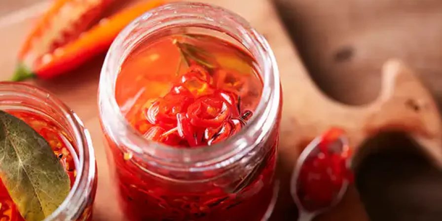 Conserva de pimenta dedo-de-moça.