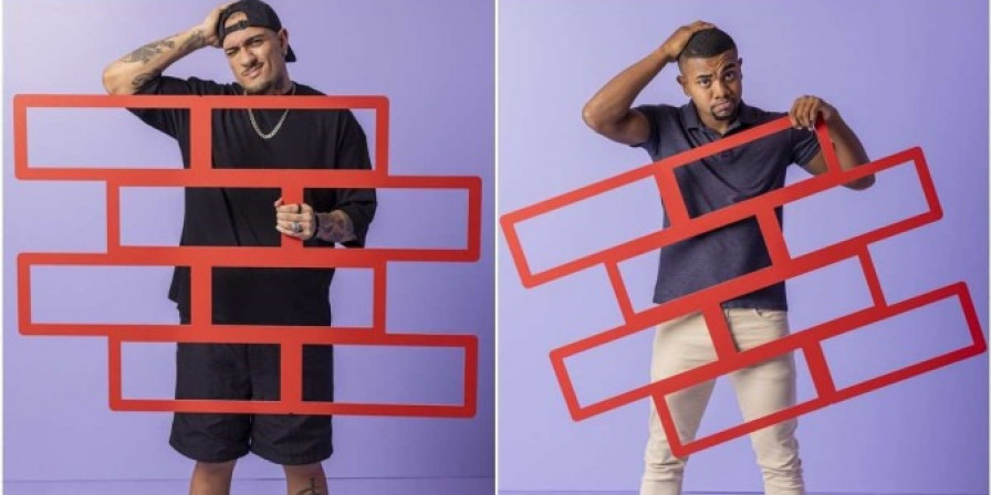 MC Bin Laden e Davi no paredão BBB 24. (Foto: Fabio Rocha/TV Globo)
