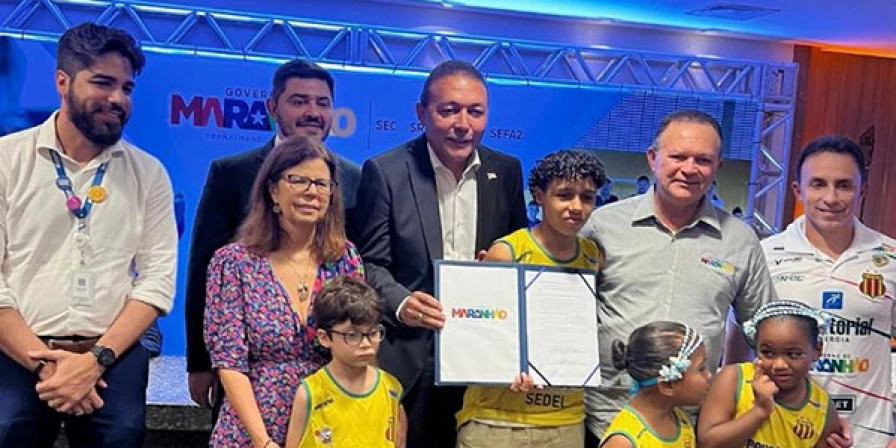 O termo de cooperação técnica foi assinado entre o Sampaio Basquete e o Governo do Maranhão