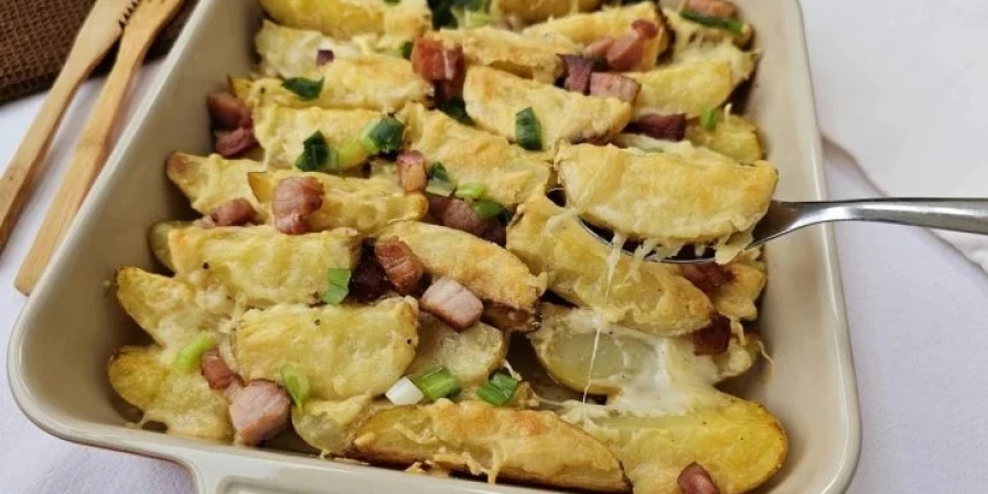 Essa batatinha fica deliciosa servida com uma maionese de ervas ao lado, ou outros molhos de sua preferência.