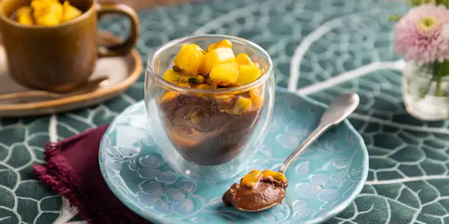 Mousse de chocolate à jato.