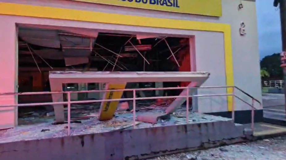 Tentativa de assalto a banco de Rosário aconteceu nessa madrugada. (Foto: Reprodução/Redes sociais)