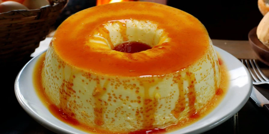Pudim de pão de liquidificador.