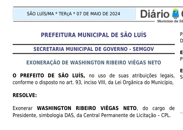 Exoneração ocorreu dias após dispensa de licitação