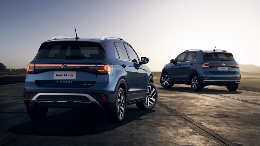 Traseira T-Cross 2025 vs 2024. (Foto: Volkswagen)