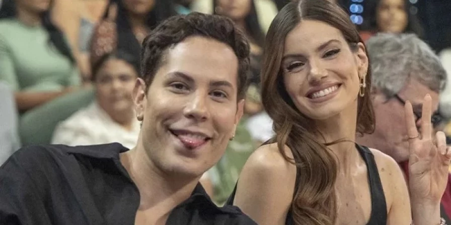 Christian Chávez como jurado no Domingão com Huck