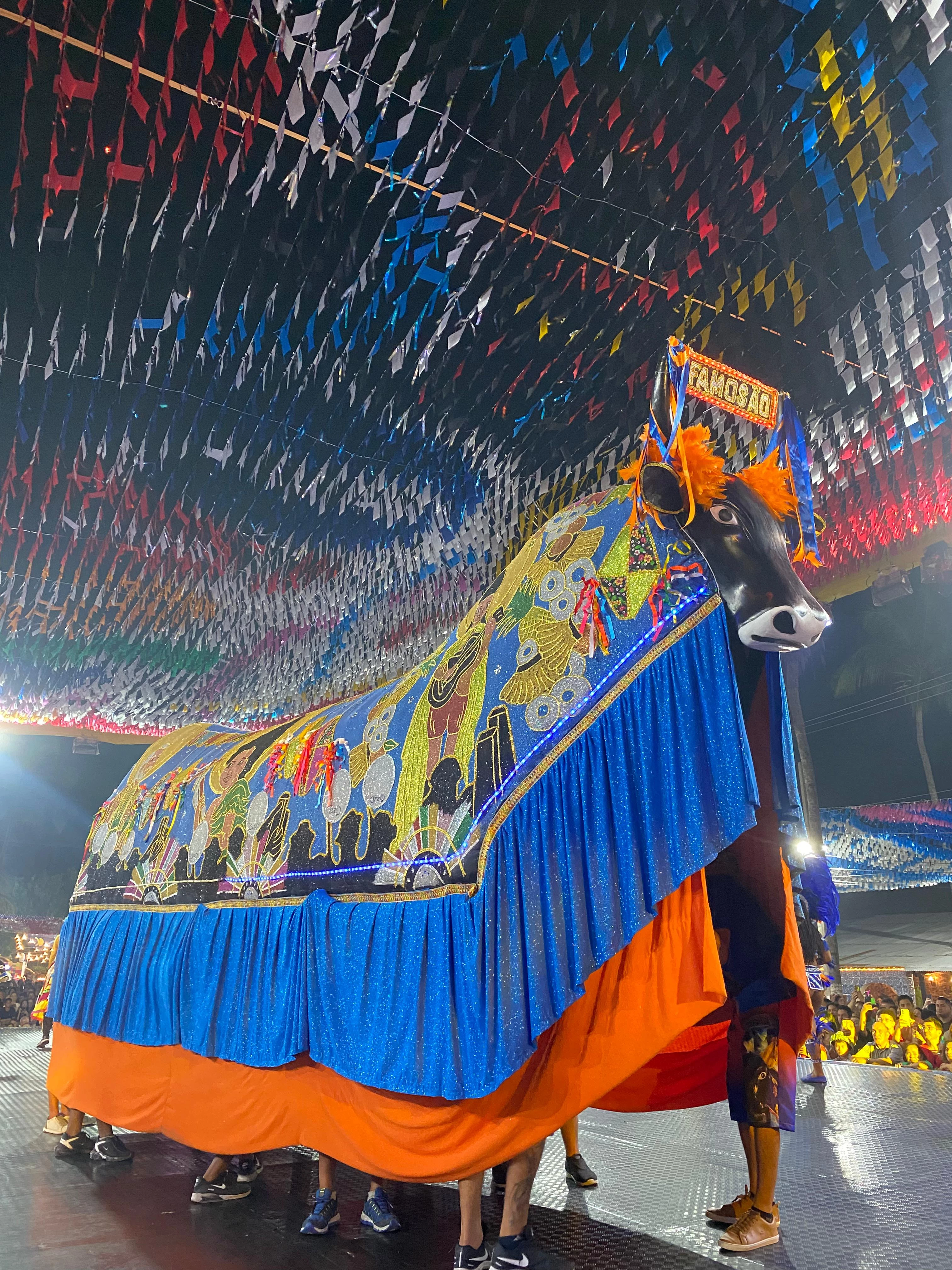 Bumba meu boi Famosão marcou presença no Arraial do Ipem. (Foto: Paulo Davi/Grupo Mirante)