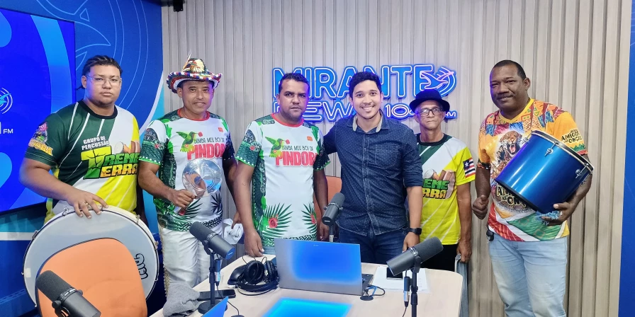 Integrantes do Boi da Pindoba, convidados da edição desta quinta-feira (11) do programa Arraial Mirante News