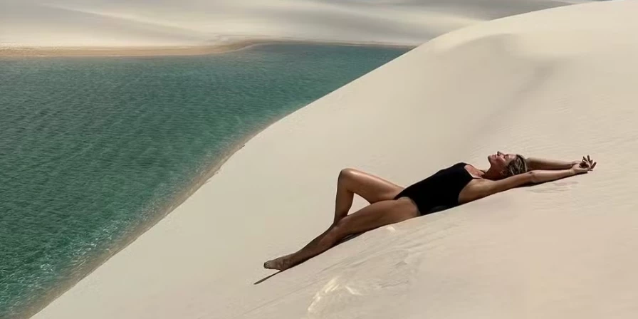 Gisele Bündchen curte os Lençóis Maranhenses.