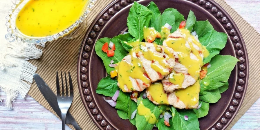 Molho de mostarda para salada.
