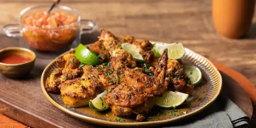 Frango grelhado ao alho e limão.