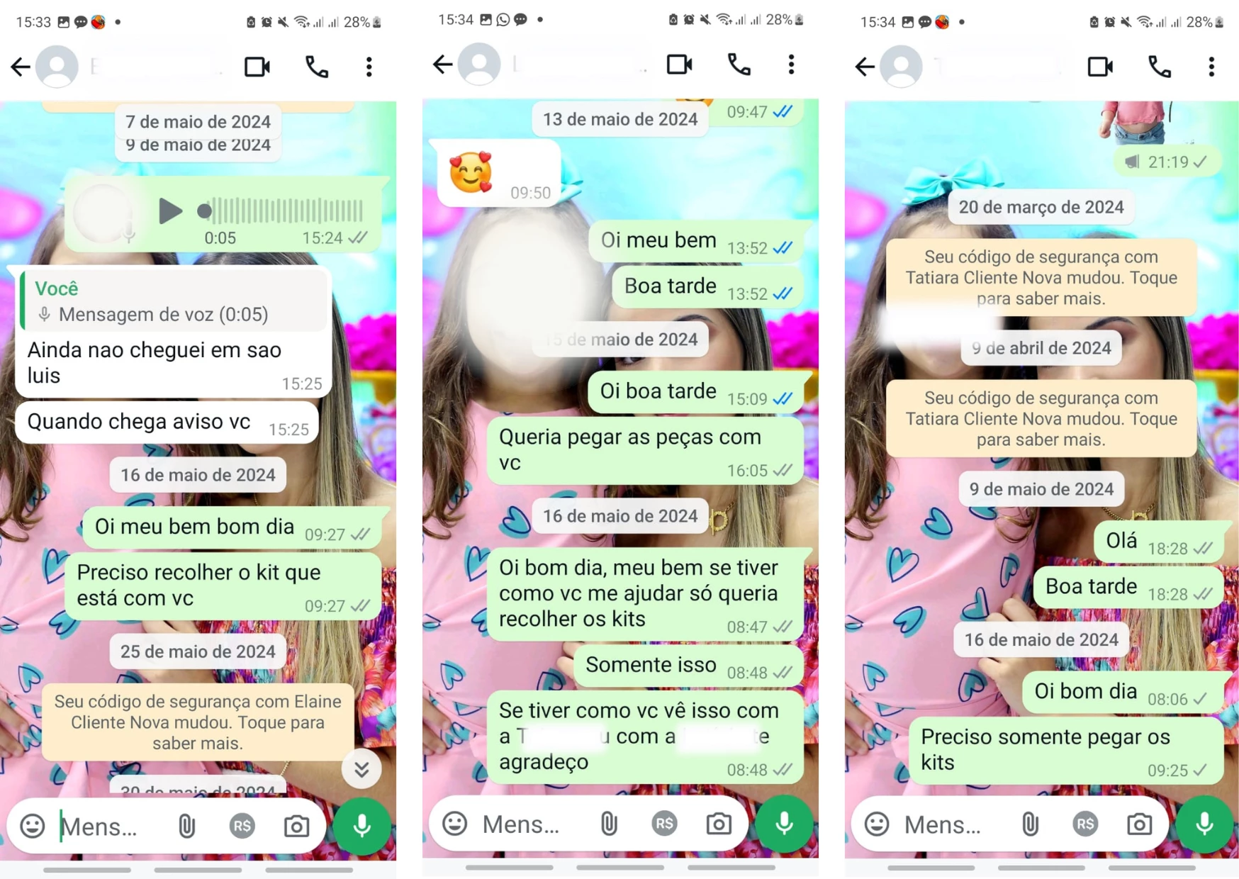 Vítima foi bloqueada nas redes sociais. (Foto: Arquivo Pessoal)