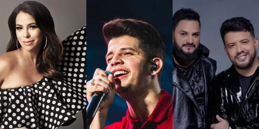 Fabrícia, Nadson O Ferinha e Diego e Vitor Hugo se apresentam neste domingo (1º).