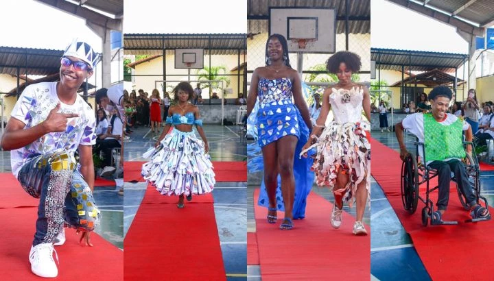 Desfile sobre moda sustentável no Centro de Ensino Governador Archer. (Foto: Divulgação/Secretaria de Educação do Maranhão)
