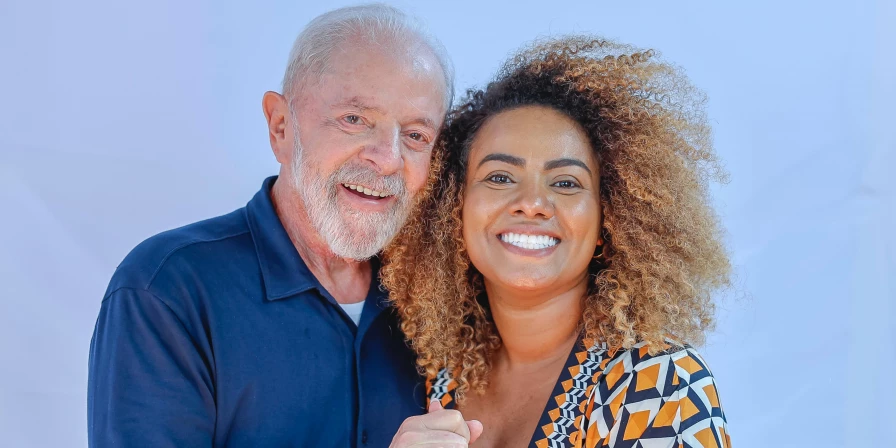 O presidente Luiz Inácio Lula da Silva e a diretora-geral do IEMA, Cricielle Muniz.