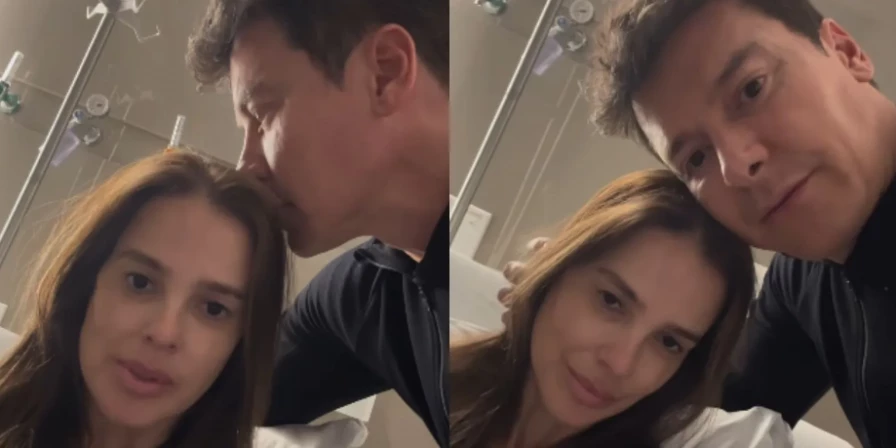 Vera Viel, esposa de Rodrigo Faro, descobre nódulo na coxa e é internada.