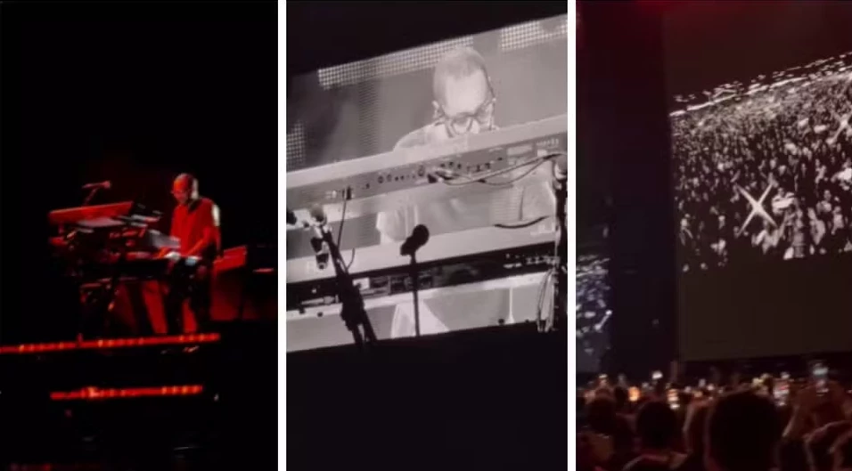 Tecladista de Bruno Mars surpreendeu o público ao tocar 'Cheias de Manias'. (Foto: Reprodução/redes sociais)